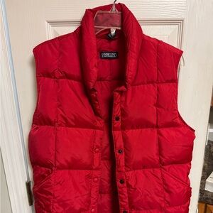 Lands' End Womens red puffer vest S (6-8)